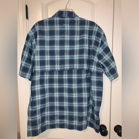 Orvis Men's Blue Plaid Shirt - Picture 5 of 5
